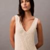 Boucle-neulottu hihaton midimekot Boucle-neulottu hihaton midimekot