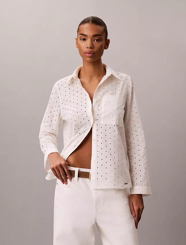 Broderie Anglaise -napituspaita Broderie Anglaise -napituspaita