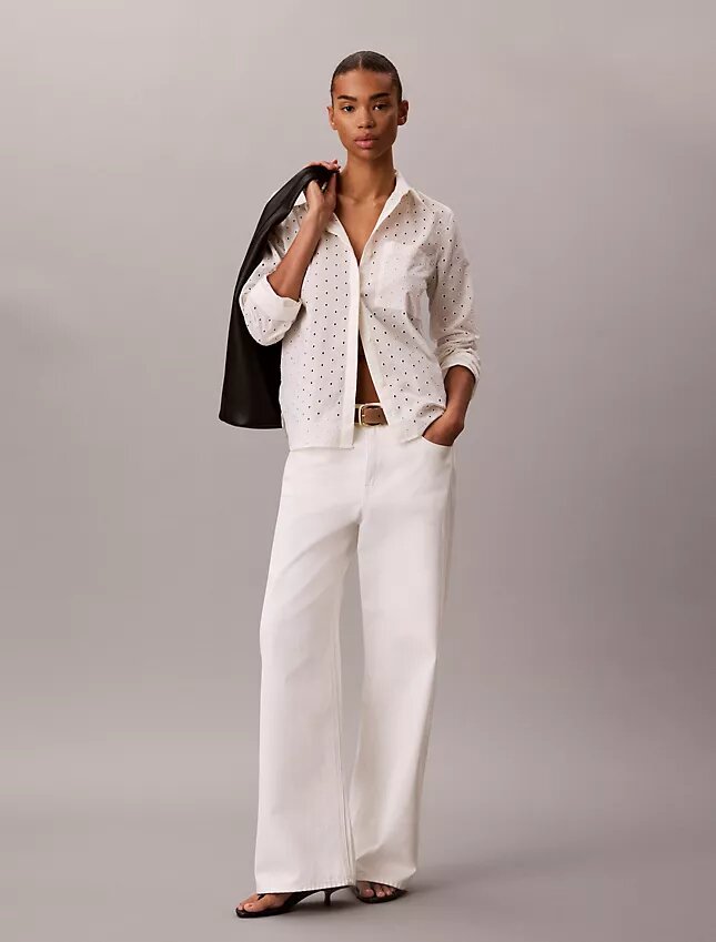 Broderie Anglaise -napituspaita Broderie Anglaise -napituspaita
