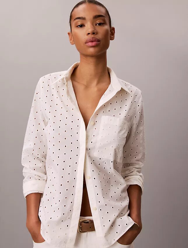 Broderie Anglaise -napituspaita Broderie Anglaise -napituspaita