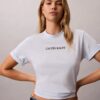 Calvin Klein -logolla varustettu suorakaiteen muotoinen t-paita Calvin Klein -logolla varustettu suorakaiteen muotoinen t-paita