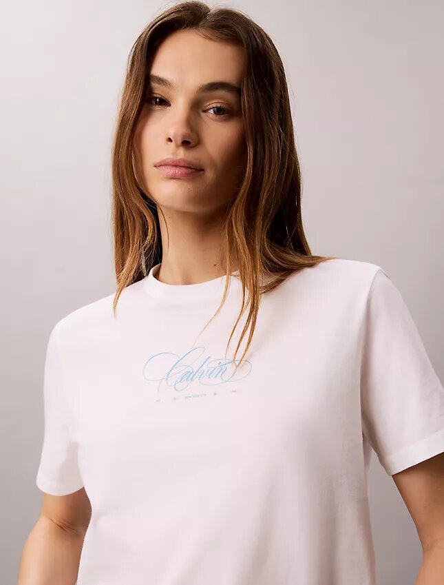 Calvin Script -logolla varustettu klassinen t-paita Calvin Script -logolla varustettu klassinen t-paita