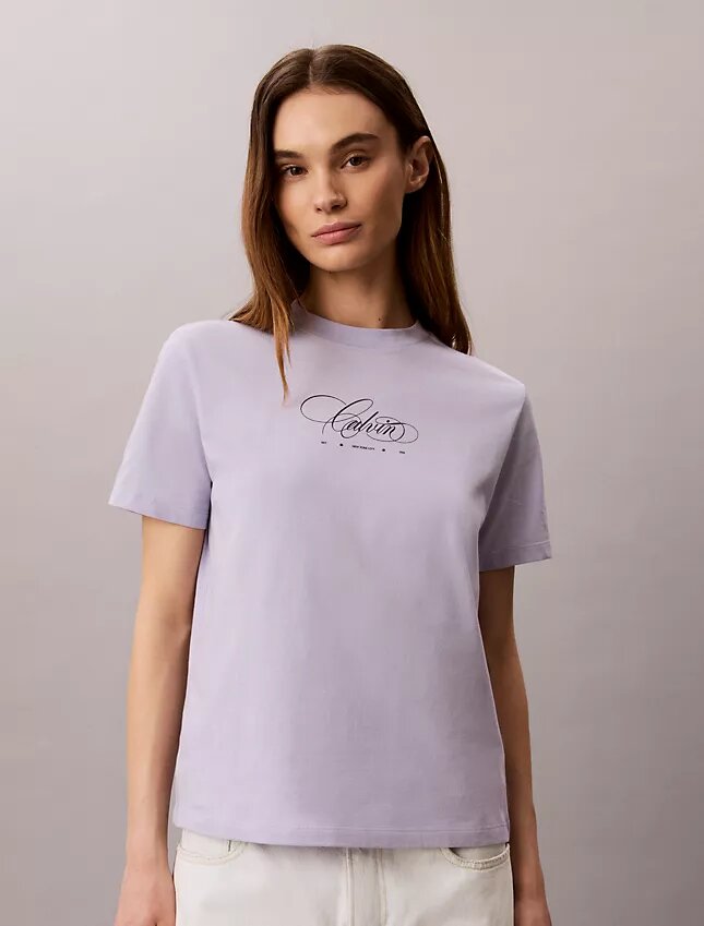 Calvin Script -logolla varustettu klassinen t-paita Calvin Script -logolla varustettu klassinen t-paita