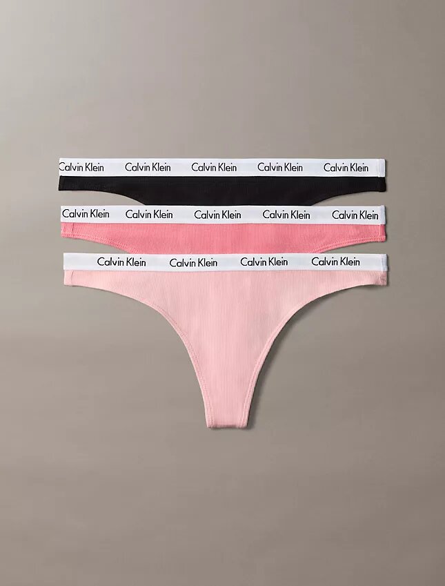 Carousel-puuvillainen Cotton Stretch ribbineulos 3-pakkaus Thong Carousel-puuvillainen Cotton Stretch ribbineulos 3-pakkaus Thong
