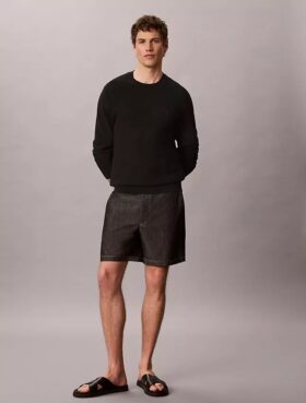 Chambray-suorat 7 tuuman vetoketjulliset shortsit