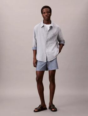 Chambray-vetoketjushortsit