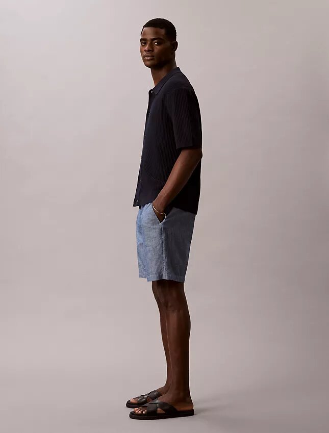 Chambray-vetoketjushortsit Chambray-vetoketjushortsit