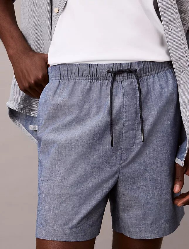 Chambray-vetoketjushortsit Chambray-vetoketjushortsit