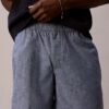 Chambray-vetoketjushortsit Chambray-vetoketjushortsit