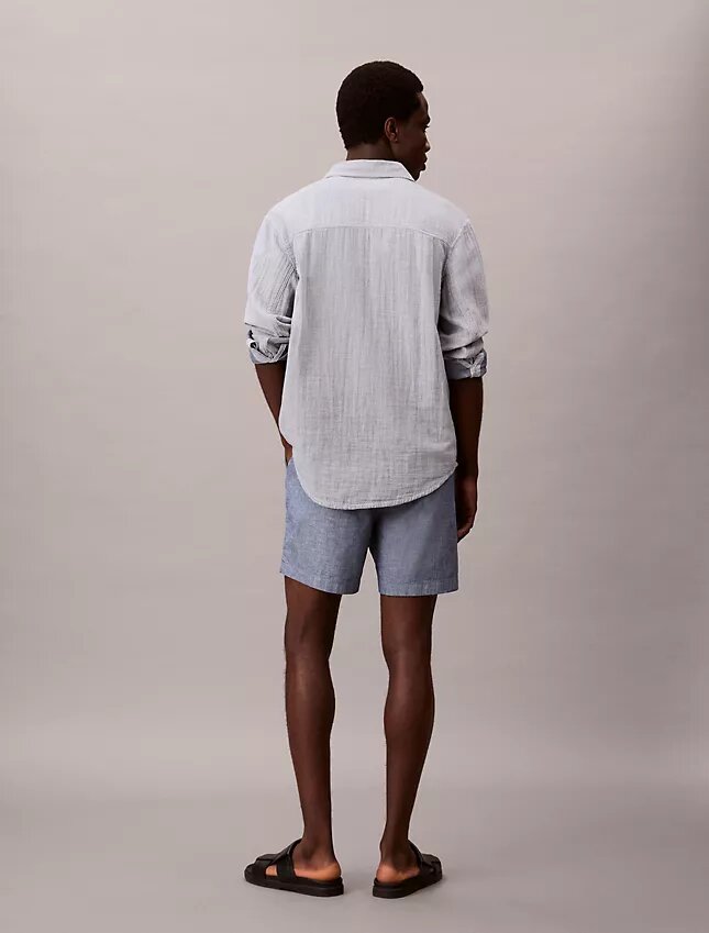 Chambray-vetoketjushortsit Chambray-vetoketjushortsit