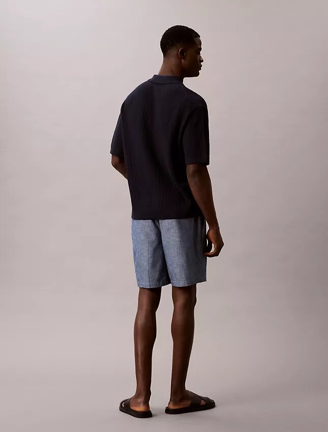 Chambray-vetoketjushortsit Chambray-vetoketjushortsit