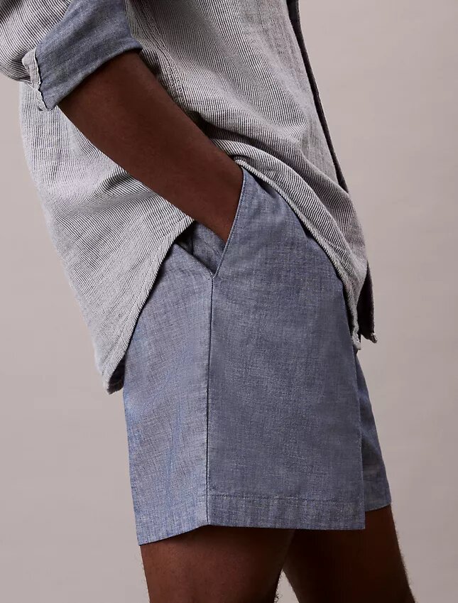 Chambray-vetoketjushortsit Chambray-vetoketjushortsit