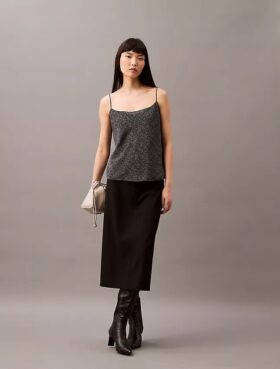 Chiffonista valmistettu, rento, painettu camisole