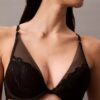 CK Black Floral Lace Plunge -rintaliivit