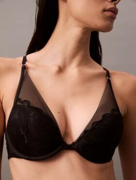 CK Black Floral Lace Plunge -rintaliivit CK Black Floral Lace Plunge -rintaliivit