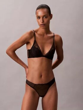 CK Black Floral Lace -rintaliivit, kevyesti vuoratut CK Black Floral Lace -rintaliivit, kevyesti vuoratut