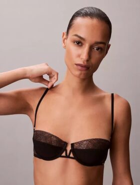 CK Black Geo Lace Unlined balconette-rintaliivi