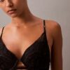 CK Black kukkakuvioinen pitsinen Push-Up-plunge-rintaliivi CK Black kukkakuvioinen pitsinen Push-Up-plunge-rintaliivi