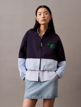 Colorblock-nylon-vetoketjujakku