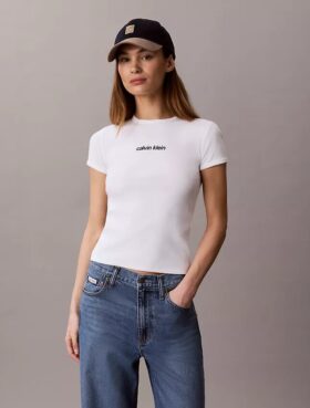 Contour Rib Logo Cropped Tee