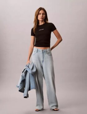 Contour Rib Logo Cropped Tee