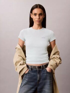 Contour Rib Logo Graphic Slim T-paita