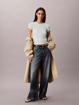 Contour Rib Logo Graphic Slim T-paita