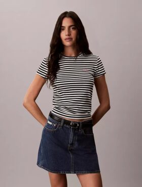 Contour Rib Logo Graphic Slim T-paita
