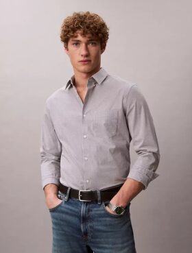 Cotton Stretch gingham-kuvioinen slim-fit-paita