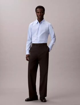 Cotton Stretch gingham-kuvioinen slim-fit-paita