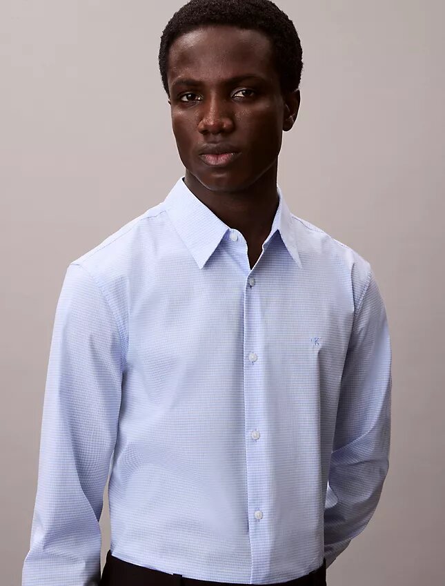 Cotton Stretch gingham-kuvioinen slim-fit-paita Cotton Stretch gingham-kuvioinen slim-fit-paita