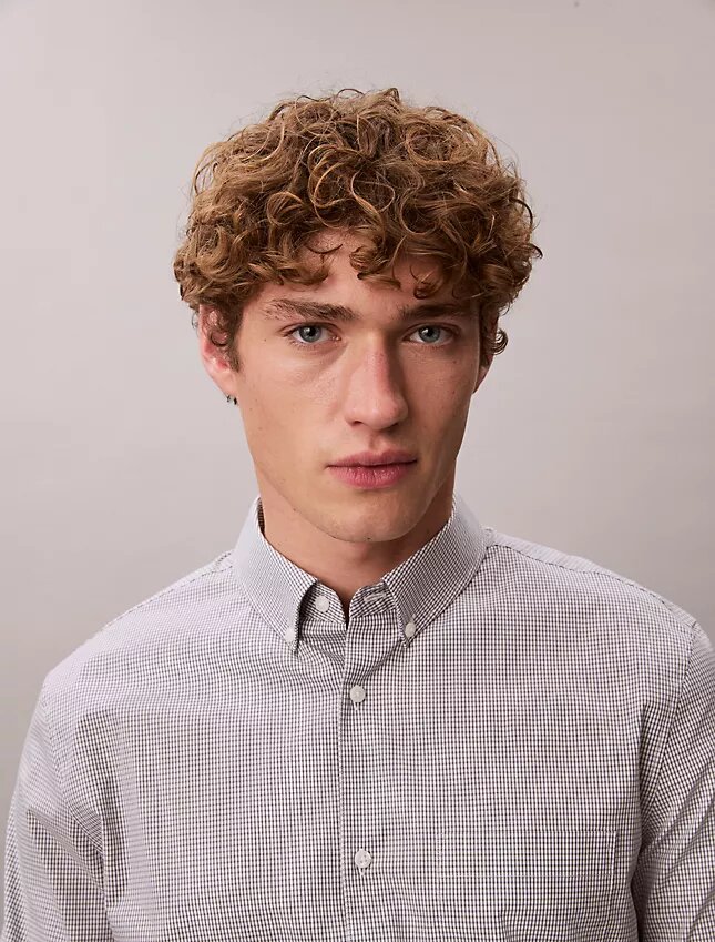 Cotton Stretch gingham-kuvioinen slim-fit-paita Cotton Stretch gingham-kuvioinen slim-fit-paita