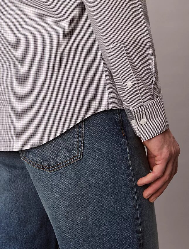 Cotton Stretch gingham-kuvioinen slim-fit-paita Cotton Stretch gingham-kuvioinen slim-fit-paita