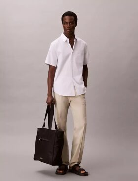 Cotton Stretch kapearaitainen napituspaita