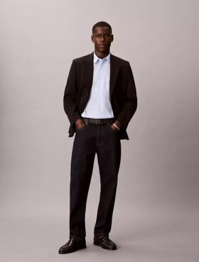 Cotton Stretch kapearaitainen napituspaita