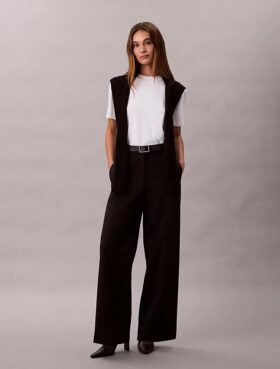 Cotton Stretch leveälahkeiset chinohousut