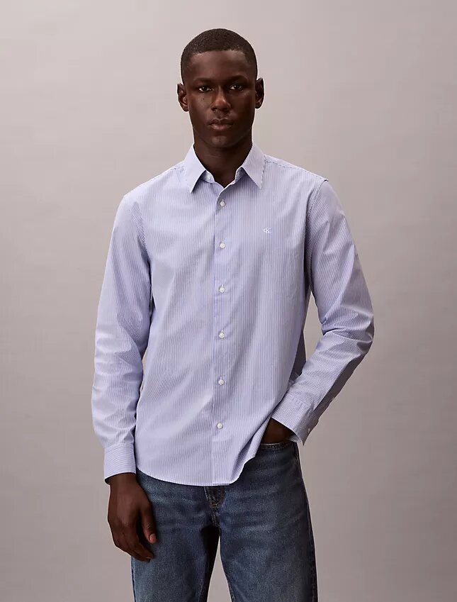 Cotton Stretch raidallinen klassinen napituspaita Cotton Stretch raidallinen klassinen napituspaita
