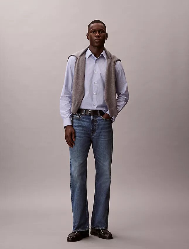 Cotton Stretch raidallinen klassinen napituspaita Cotton Stretch raidallinen klassinen napituspaita