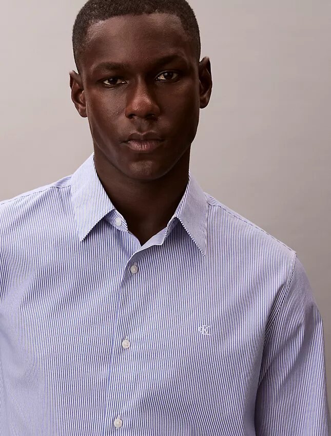 Cotton Stretch raidallinen klassinen napituspaita Cotton Stretch raidallinen klassinen napituspaita