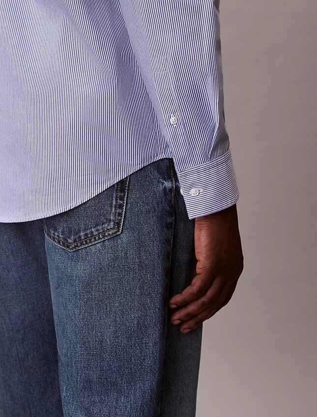 Cotton Stretch raidallinen klassinen napituspaita Cotton Stretch raidallinen klassinen napituspaita