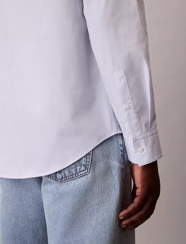 Cotton Stretch raidallinen klassinen napituspaita Cotton Stretch raidallinen klassinen napituspaita
