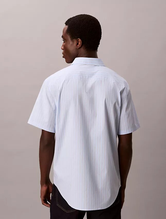 Cotton Stretch raidallinen lyhythihainen napituspaita Cotton Stretch raidallinen lyhythihainen napituspaita