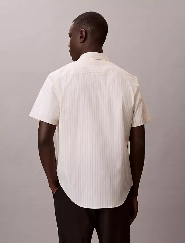 Cotton Stretch raidallinen lyhythihainen napituspaita Cotton Stretch raidallinen lyhythihainen napituspaita