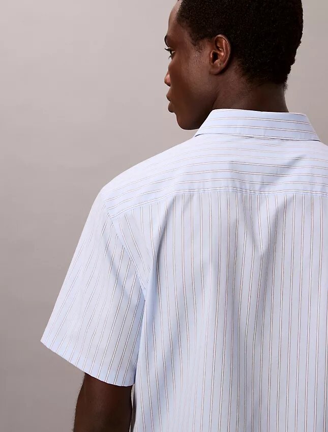 Cotton Stretch raidallinen lyhythihainen napituspaita Cotton Stretch raidallinen lyhythihainen napituspaita