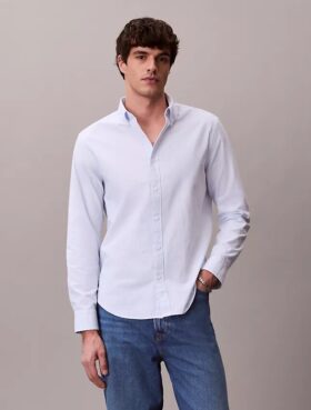 Cotton Stretch raidallinen Oxford-paita, klassinen napitus