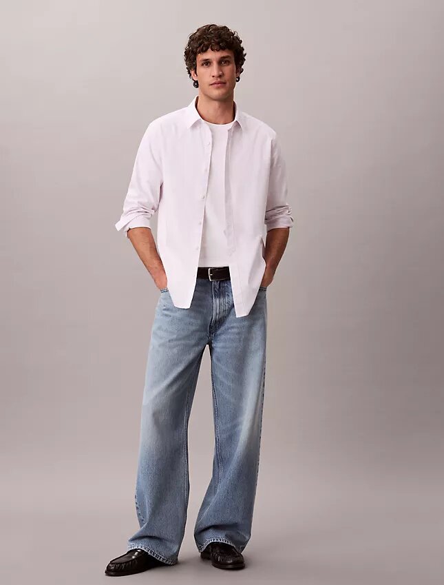 Cotton Stretch raidallinen Oxford-paita, klassinen napitus Cotton Stretch raidallinen Oxford-paita, klassinen napitus