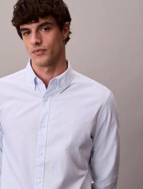 Cotton Stretch raidallinen Oxford-paita, klassinen napitus