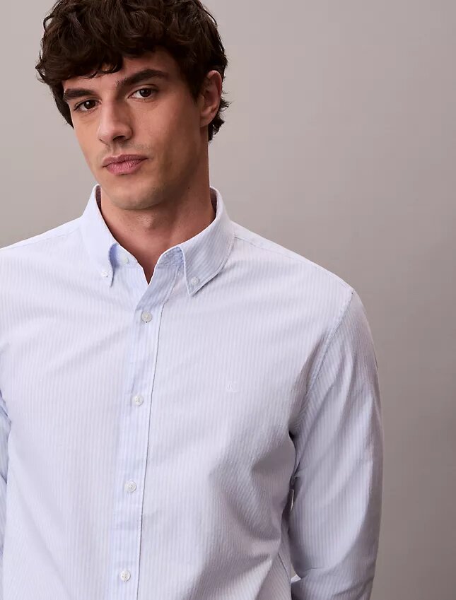 Cotton Stretch raidallinen Oxford-paita, klassinen napitus Cotton Stretch raidallinen Oxford-paita, klassinen napitus