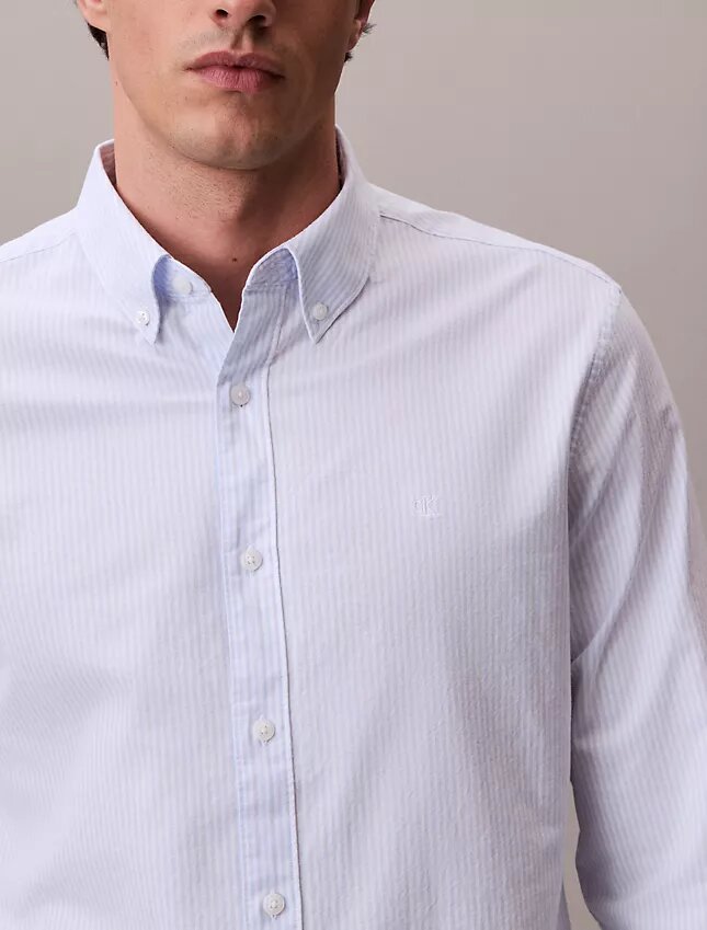 Cotton Stretch raidallinen Oxford-paita, klassinen napitus Cotton Stretch raidallinen Oxford-paita, klassinen napitus