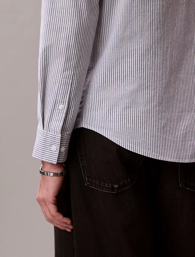 Cotton Stretch raidallinen Oxford-paita, klassinen napitus Cotton Stretch raidallinen Oxford-paita, klassinen napitus